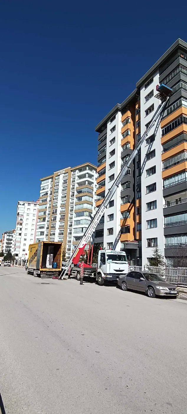 Ankara yüksek katlı binada asansörlü nakliyat